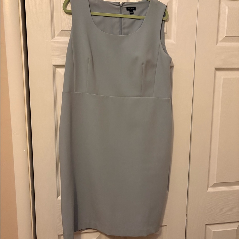 Ann Taylor Factory Gray Blue Sheath Mini Dress Sleeveless Scoop Neck